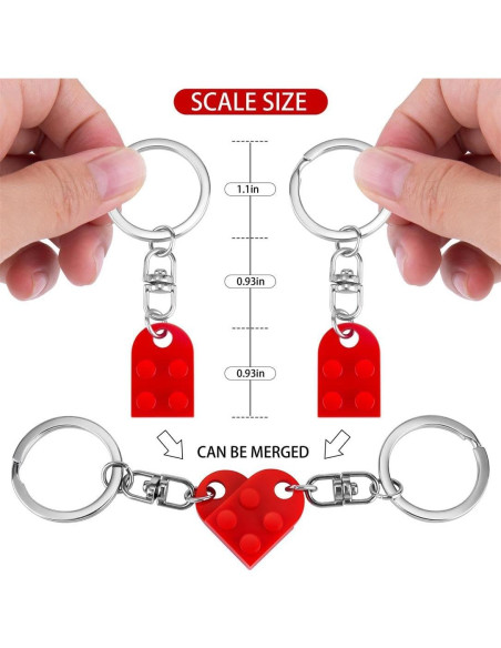 Llavero Corazón Rojo para Parejas - Regalo San Valentín