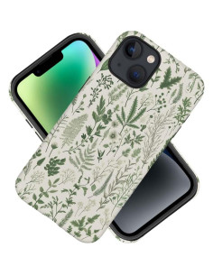 Funda Doble Capa Kiritfox para iPhone 14 Plus Floral Verde 2