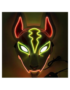 Máscara LED Zorro Fox Fortnite Drift Cosplay Naranja Amarillo