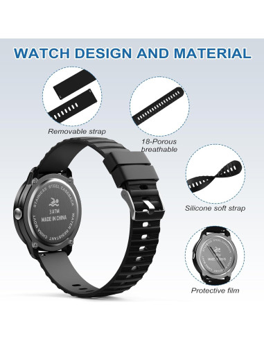 Reloj Digital CKV para Niños 10-18 Años Resistente al Agua 30M