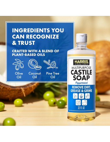 Jabón de Castilla Multiusos Harris Menta 946 ml Ecológico