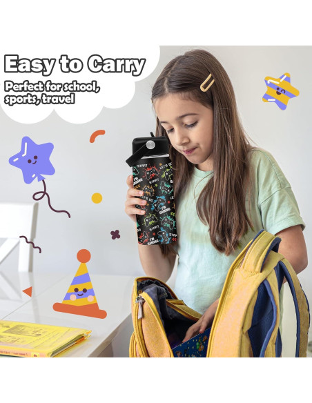 Botella de Agua ROVOZAR 16oz Acero Inoxidable para Niños