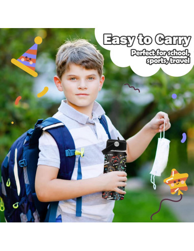 Botella de Agua ROVOZAR 16oz Acero Inoxidable para Niños