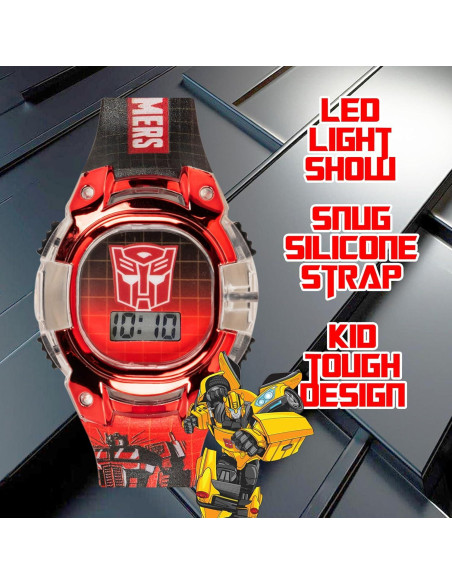 Reloj LCD para Niños Transformers Accutime - Correa Ajustable