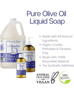 Jabón Líquido Vegano Brittanie Lavanda 3x0.47L Aceite de Oliva 2