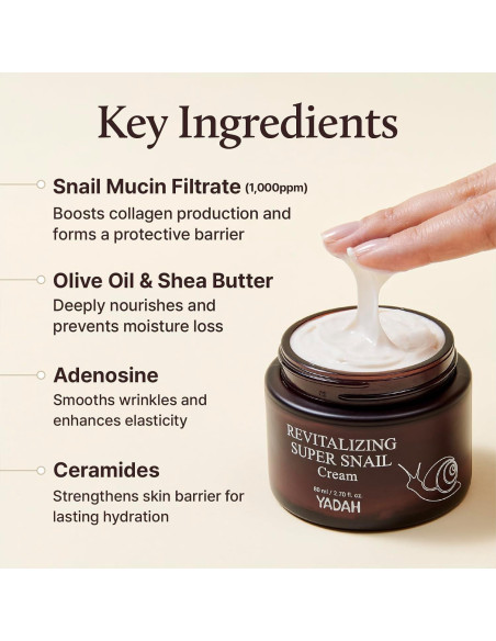 Crema Revitalizante YADAH Supercaracol 80ml - Hidratante Ligero Crema Revitalizante YADAH Supercaracol 80ml - Hidratante Ligero