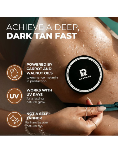 Aceite de Bronceado BYROKKO Chocolate 200ml - Acelera Bronceado