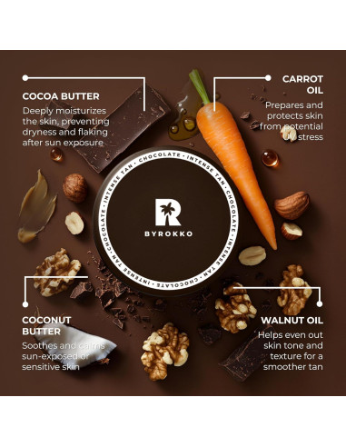 Aceite de Bronceado BYROKKO Chocolate 200ml - Acelera Bronceado