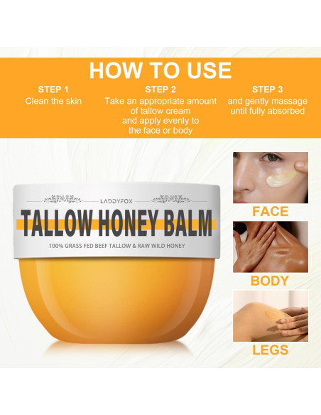 Bálsamo Hidratante de Grasa de Res GADMLURY 100g con Miel Cruda Bálsamo Hidratante de Grasa de Res GADMLURY 100g con Miel Cruda