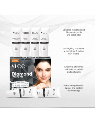 Kit Facial de Diamante VLCC - 6 Pasos para Piel Radiante 60g