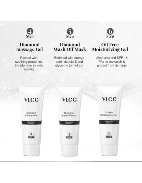 Kit Facial de Diamante VLCC - 6 Pasos para Piel Radiante 60g Kit Facial de Diamante VLCC - 6 Pasos para Piel Radiante 60g