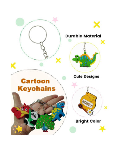 50 Llavero de Caricaturas Veryrich para Fiestas y Regalos