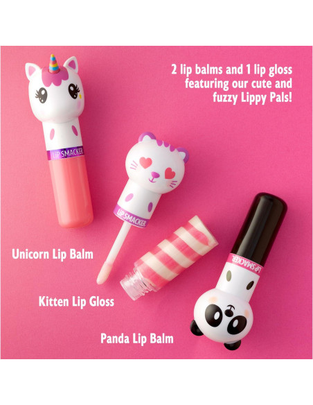 Conjunto 3 Bálsamos Labiales Hidratantes Lip Smacker Lippy Pals