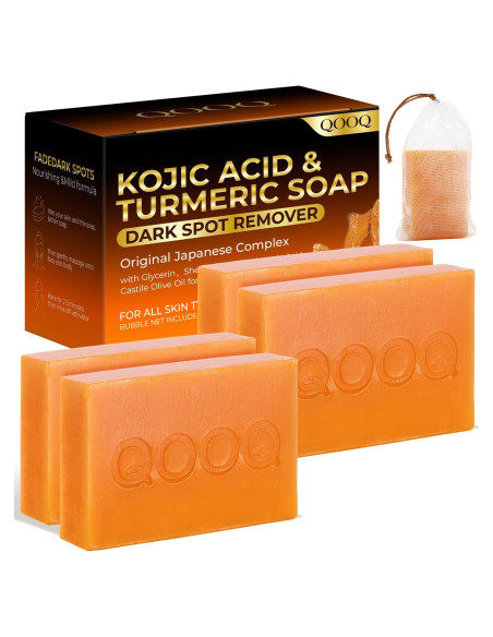 Jabón Aclarador QOOQ con Ácido Kójico y Cúrcuma 480g