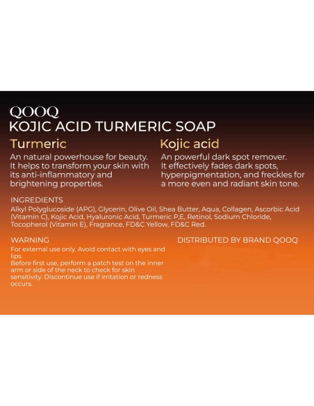 Jabón Aclarador QOOQ con Ácido Kójico y Cúrcuma 480g