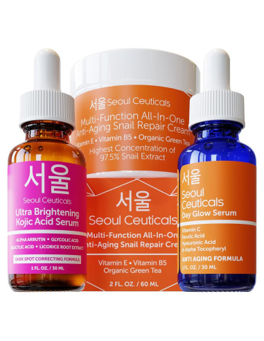 Suero Anti Envejecimiento SeoulCeuticals + Vitamina C + Crema de Caracol