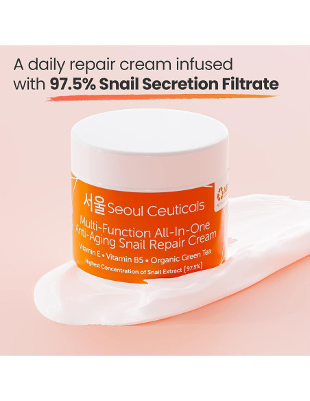 Suero Anti Envejecimiento SeoulCeuticals + Vitamina C + Crema de Caracol