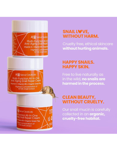 Suero Anti Envejecimiento SeoulCeuticals + Vitamina C + Crema de Caracol