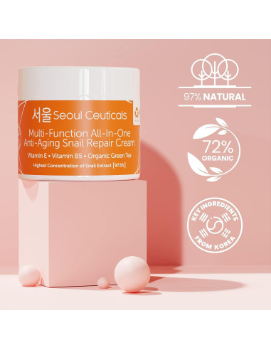 Suero Anti Envejecimiento SeoulCeuticals + Vitamina C + Crema de Caracol