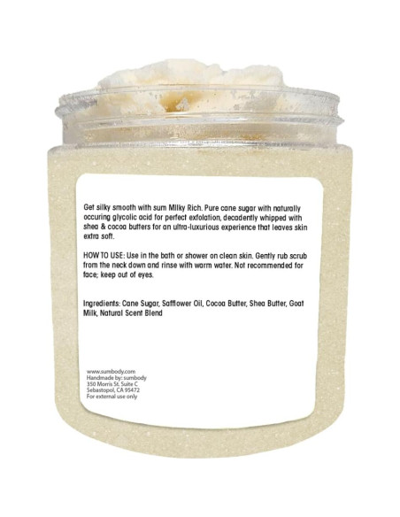 Exfoliante Corporal Sumbody Vainilla 255g Hidratante y Nutritivo