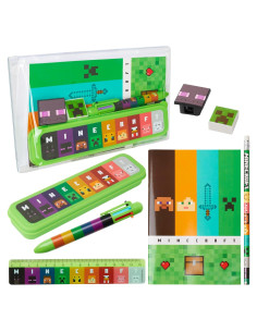 Estuche de Lápices Minecraft con Set de Papelería Escolar