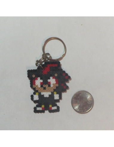 Llaveros de Arte Perler Sonic - Shadow 6.35x5.08cm Hecho a Mano