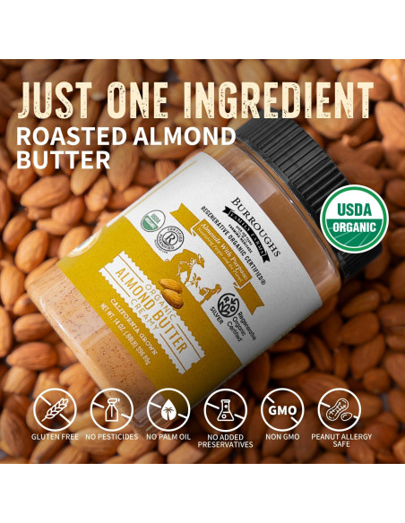 Mantequilla de Almendra Cremosa Orgánica Burroughs 396 g