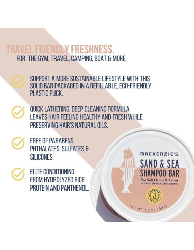 Jabón Sólido Desodorante y Champú MacKenzie Sand & Sea 100g