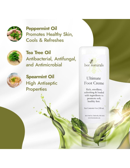 Crema para Pies Bee Naturals 113 g - Hidratación Profunda