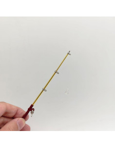 Caña de Pescar Juguete Miniatura 1:12 SXFSE 15.5 cm Rojo 2