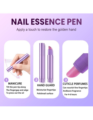 Bolígrafo de Aceite para Cutículas TIUSUTA 3-en-1 con Punta Cerámica