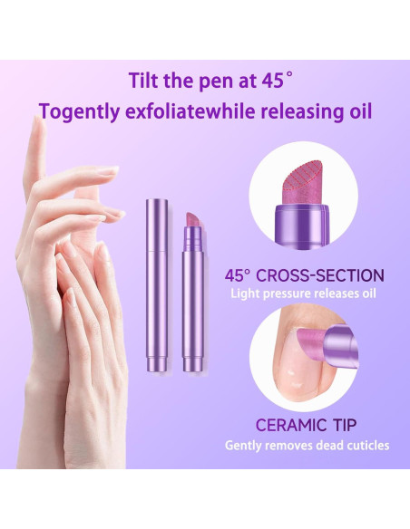 Bolígrafo de Aceite para Cutículas TIUSUTA 3-en-1 con Punta Cerámica