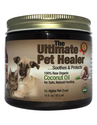 Aceite de Coco Orgánico Alpha Pet Zone 473 ml - Piel y Pelaje