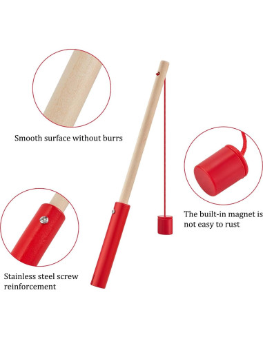Varas de Pesca Magnéticas de Madera Sumind - 4 Piezas 24 cm
