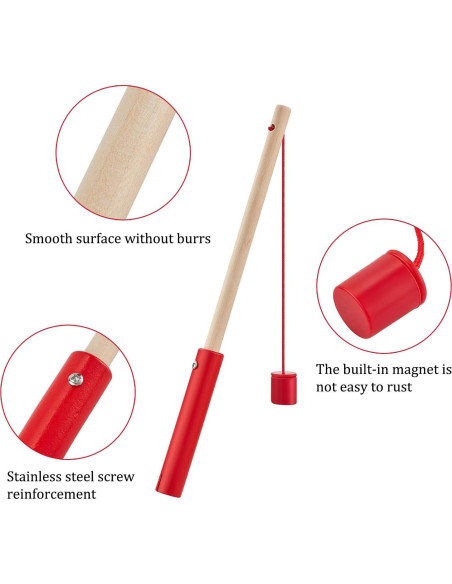 Varas de Pesca Magnéticas de Madera Sumind - 4 Piezas 24 cm