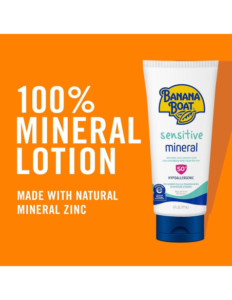 Protector Solar Mineral Banana Boat SPF 50+ 170g Piel Sensible