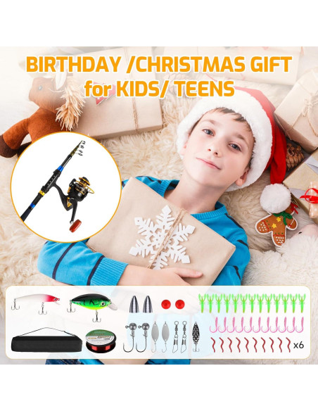 Juego de caña de pescar Milerong 1.8m para niños - Telescópica