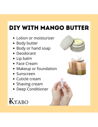 Manteca de Mango KYABO 1.36 Kg Orgánica Virgen Sin Refinar