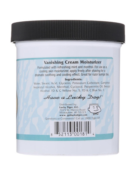 Crema Desvanecedora de Menta Lucky Tiger 340g Hidratante Afeitado