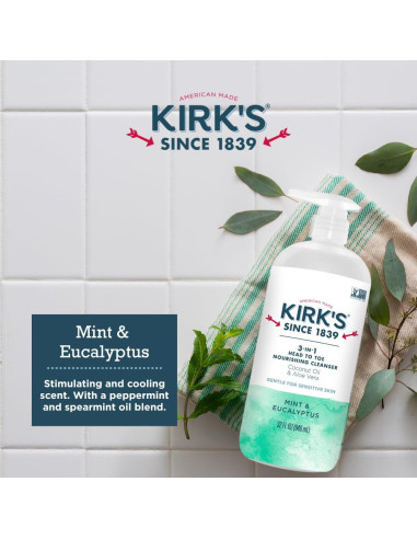 Limpiador Nutritivo 3 en 1 Kirk's 32 oz - Menta y Eucalipto