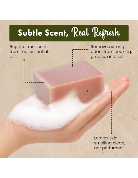 Jabón de Manos de Arcilla Roja Sea Lark - 99.22 g, 2 Piezas - Natural