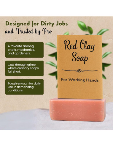 Jabón de Manos de Arcilla Roja Sea Lark - 99.22 g, 2 Piezas - Natural