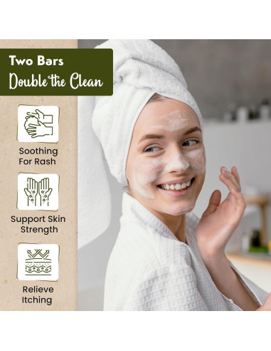 Jabón de Manos de Arcilla Roja Sea Lark - 99.22 g, 2 Piezas - Natural