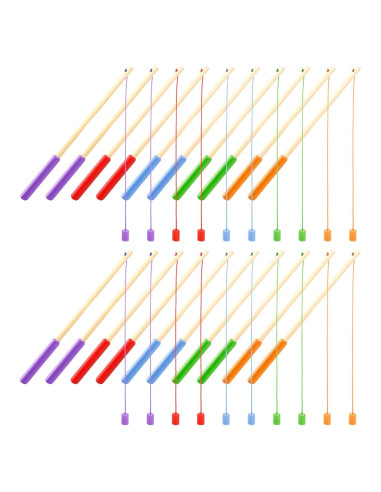 20 Piezas Cañas de Pesca Magnéticas de Madera Feradny