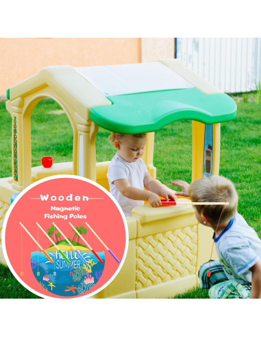 20 Piezas Cañas de Pesca Magnéticas de Madera Feradny