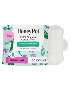 Compresas Sanitarias Herbales The Honey Pot - Flujo Regular 20 ct