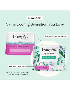 Compresas Sanitarias Herbales The Honey Pot - Flujo Regular 20 ct 2