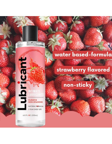 Lubricante Personal a Base de Agua BED GAME 200 ml Sabor Fresa