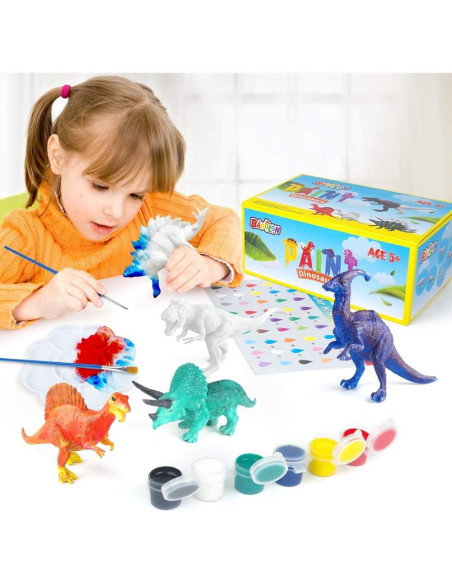 Set de Manualidades BAODLON para Niños - Pintura Dinosaurios 10 Figuras