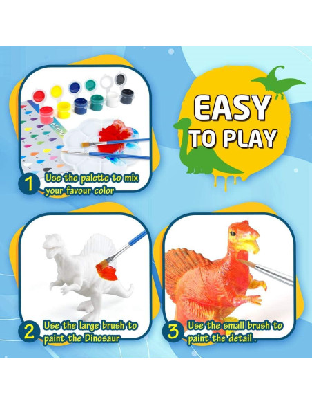 Set de Manualidades BAODLON para Niños - Pintura Dinosaurios 10 Figuras
